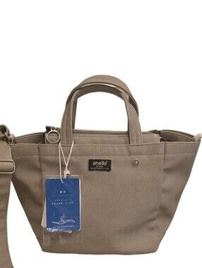 Anello Japan Terra Mini Tote Bag Canvas NWT Beige Waterproof
